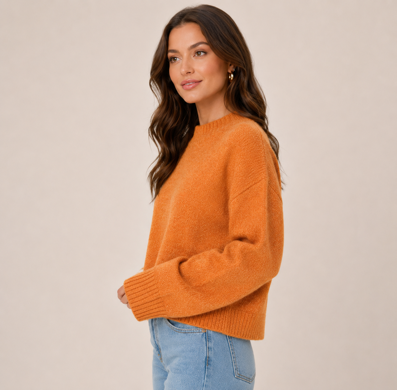 Women's Oversized Knit Sweater Casual Drop Shoulder Long Sleeve Pullover Jumper