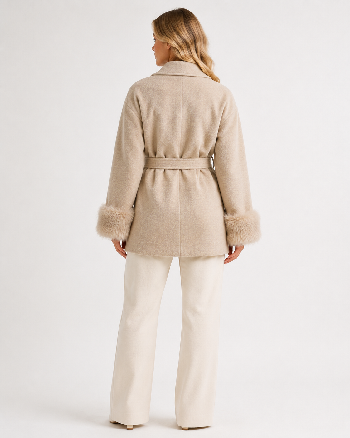 Women's Oversized Double Breasted Teddy Coat Warm Faux Sherpa Long Winter Overcoat with Lapel Collar