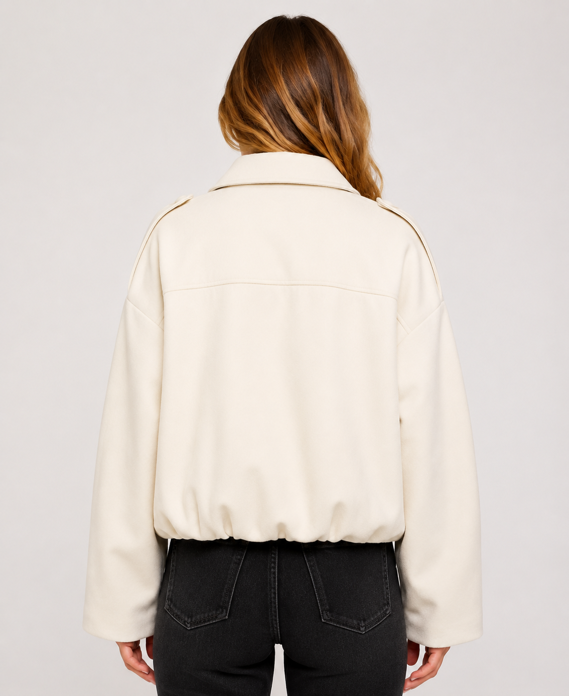 Women's Vintage Suede Texture Jacket Casual Button Up Long Sleeve Lightweight Coat