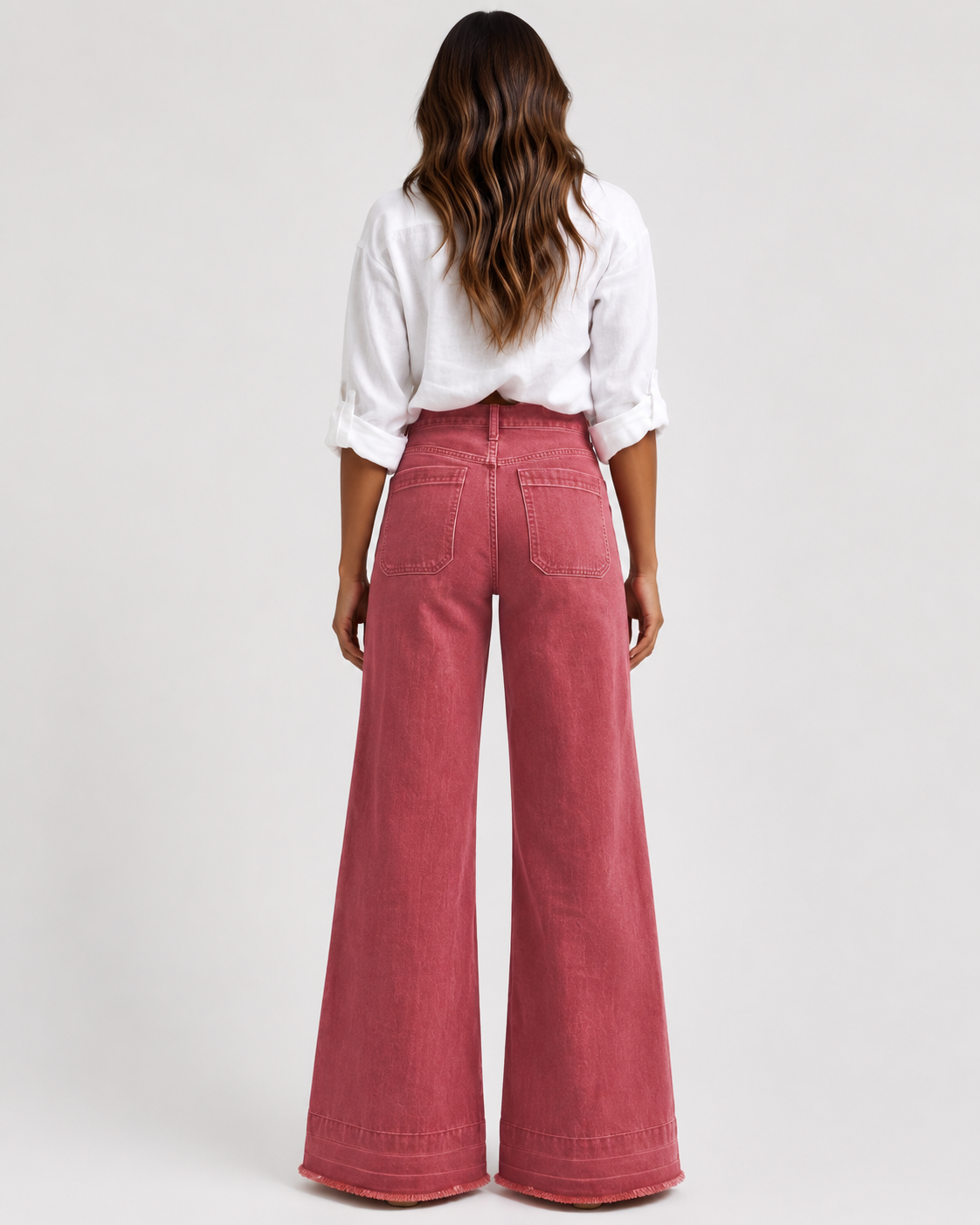 Bow Detail Wide Leg Jeans Women's Casual Loose Fit Denim Pants