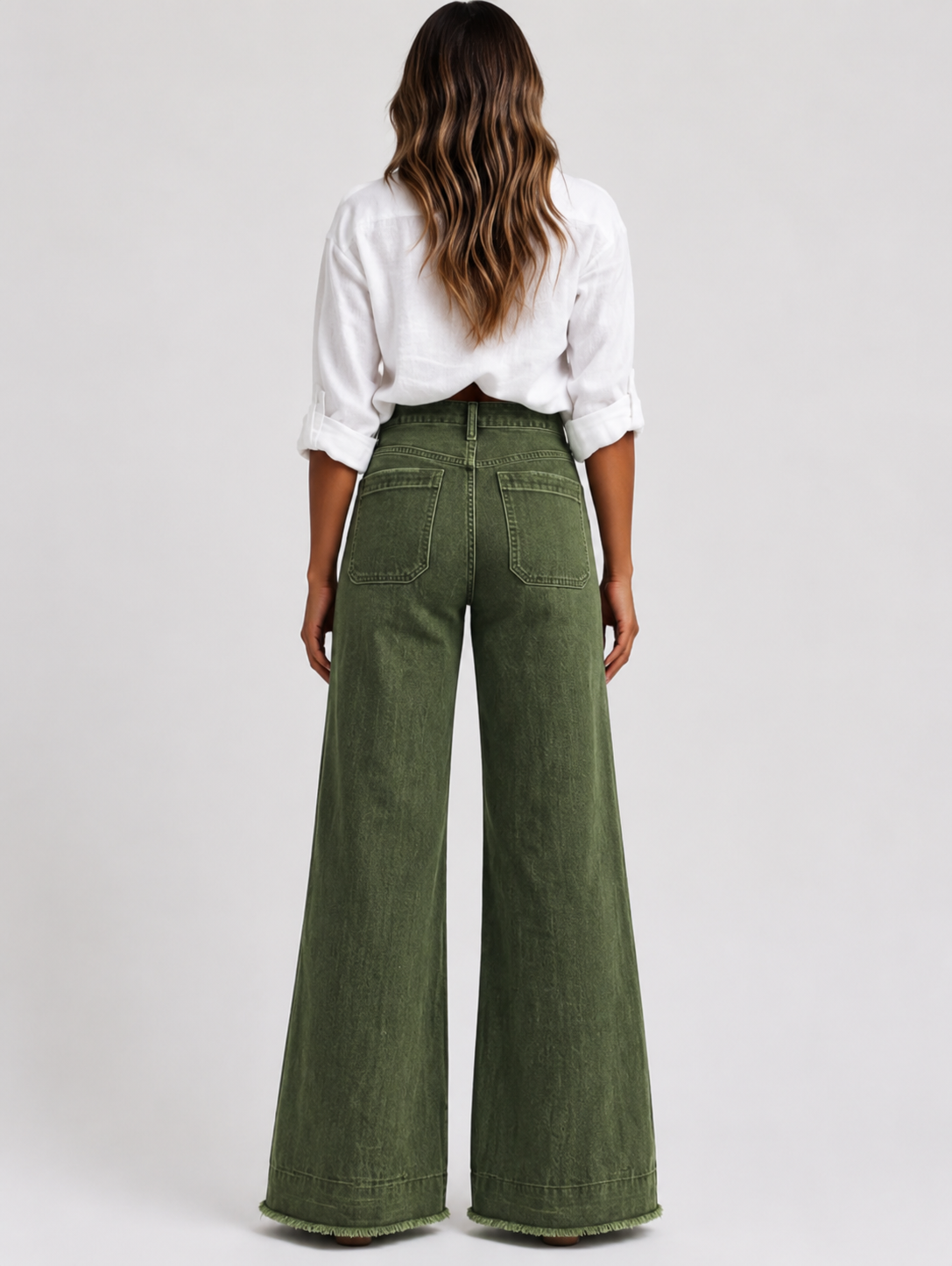 Bow Detail Wide Leg Jeans Women's Casual Loose Fit Denim Pants