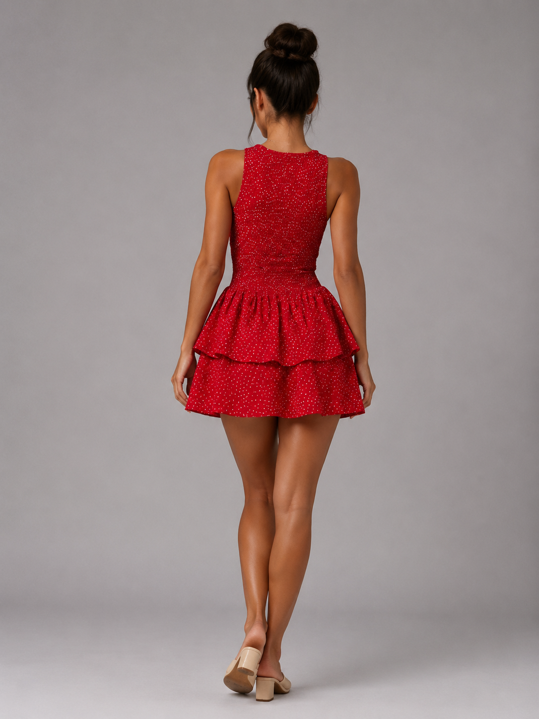 Plaid Sleeveless Bodycon Mini Dress Women's Sweet French Style Vacation Dress