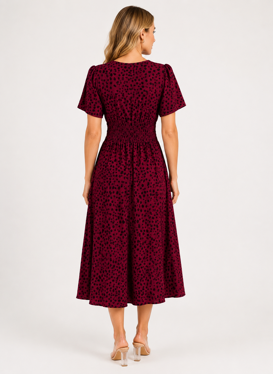 Women's Floral Print Maxi Dress – Elegant Short Sleeve Round Neck Tie Waist Summer Holiday Dress