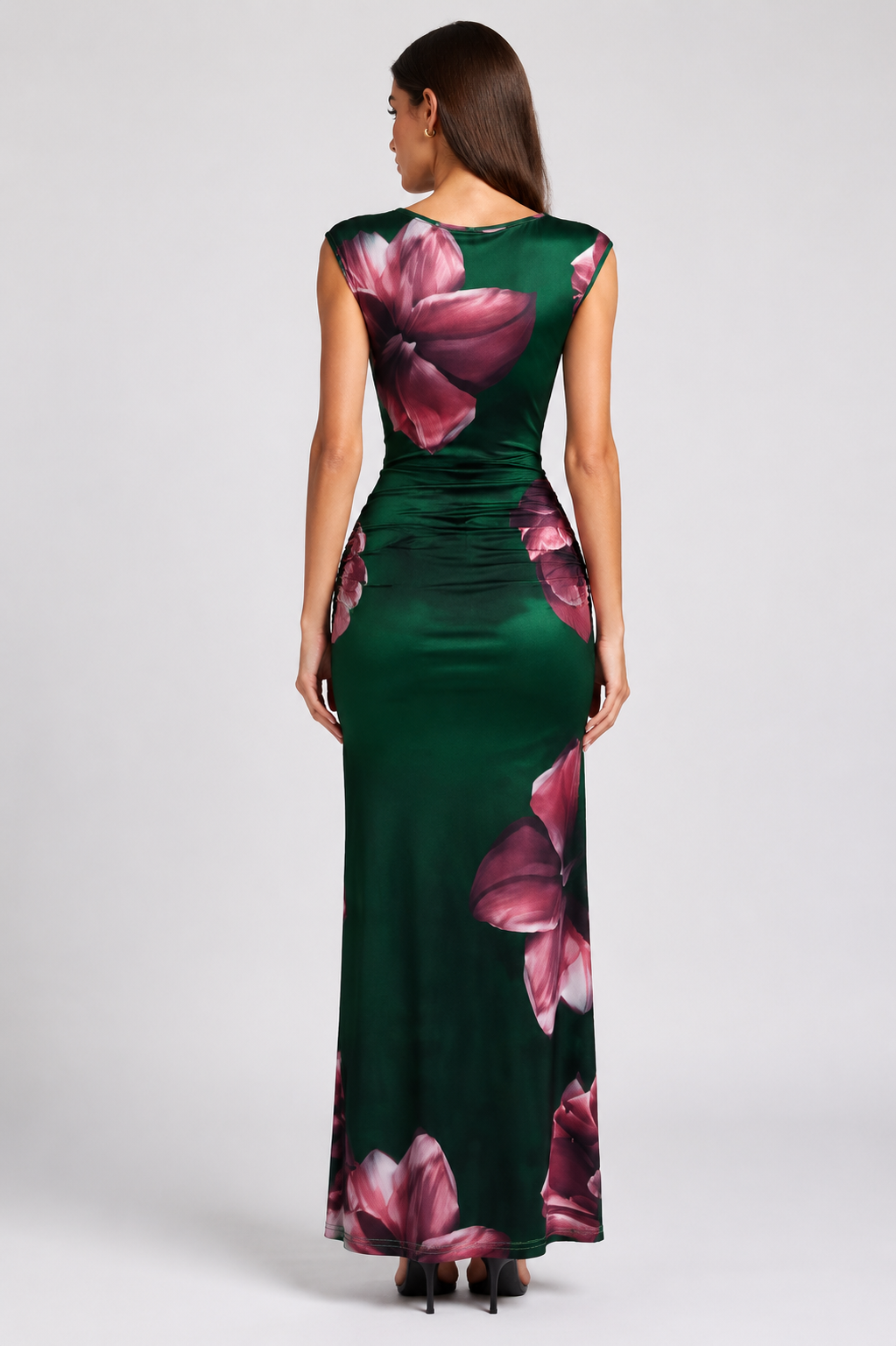 Women's Floral Print Sleeveless Maxi Dress – Elegant Round Neck Summer Holiday & Wedding Guest Dress