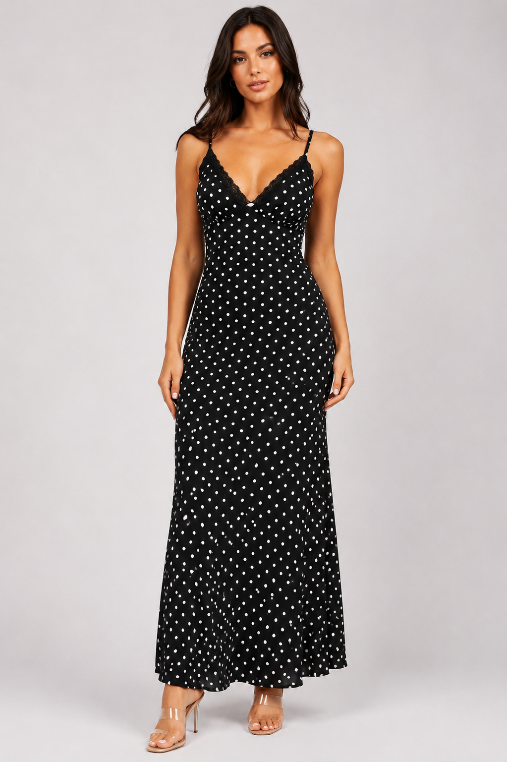 Women's V neckline Elegant Floral Lace Patchwork Open Back Maxi Dress Holidays