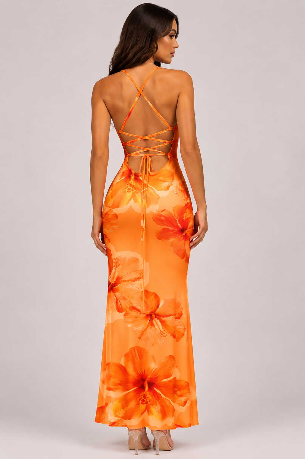 Womens Halter Wedding Floral Print Backless Dress Holidays & Weddings