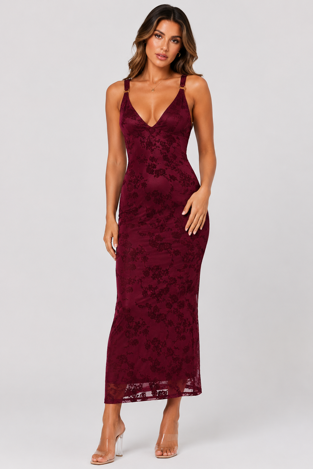 Women's Deep V-Neck Backless Maxi Dress  Elegant Sleeveless Bodycon, Wedding Guest & Summer Occasion Dress