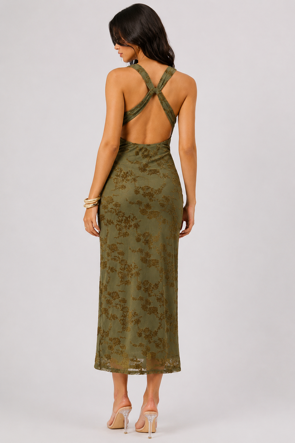 Women's Deep V-Neck Backless Maxi Dress  Elegant Sleeveless Bodycon, Wedding Guest & Summer Occasion Dress