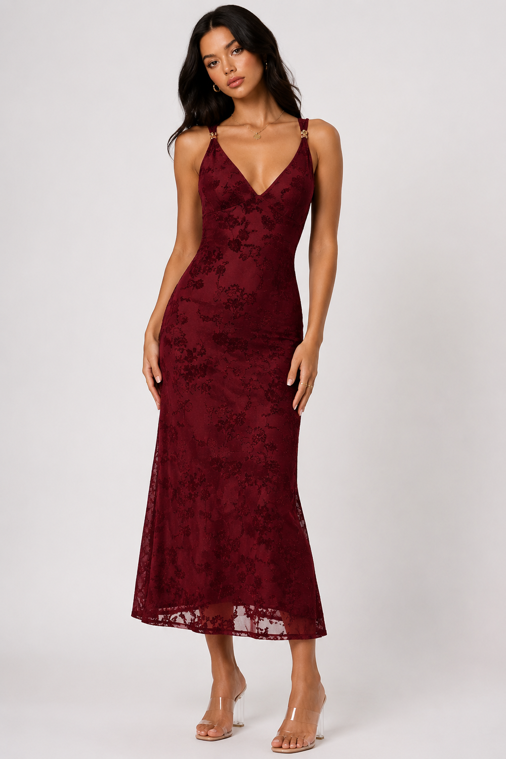 Women's Deep V-Neck Backless Maxi Dress  Elegant Sleeveless Bodycon, Wedding Guest & Summer Occasion Dress