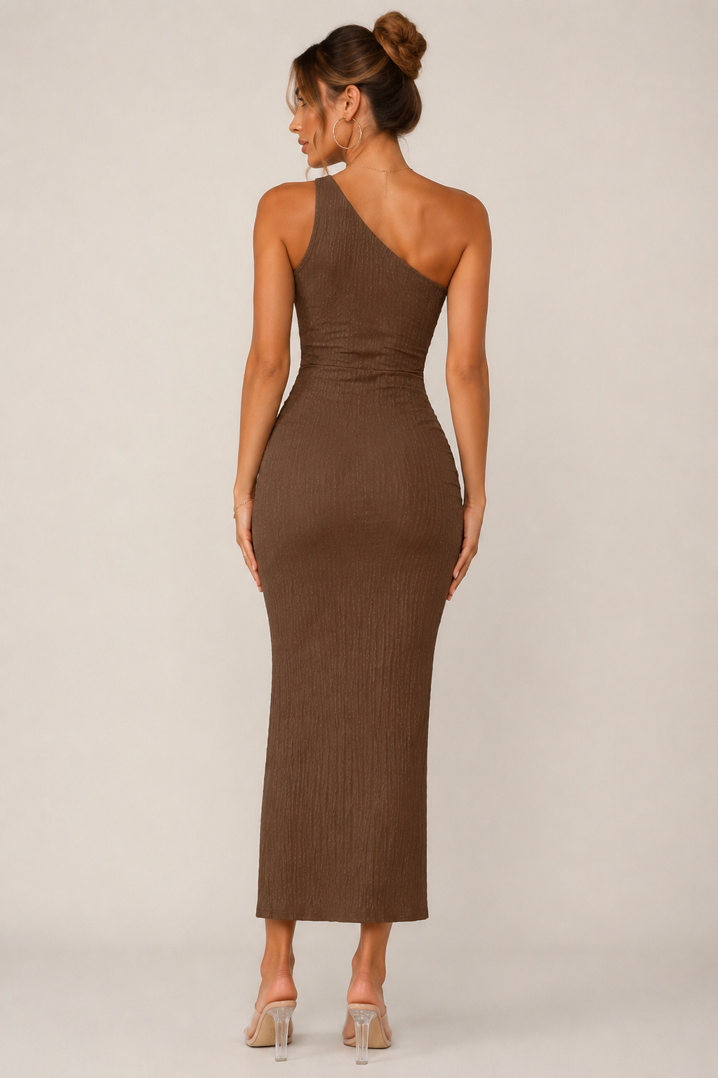 Women's Elegant One Shoulder Ruffle Maxi Dress Sleeveless Flowing Evening, Wedding Guest & Holiday Dress