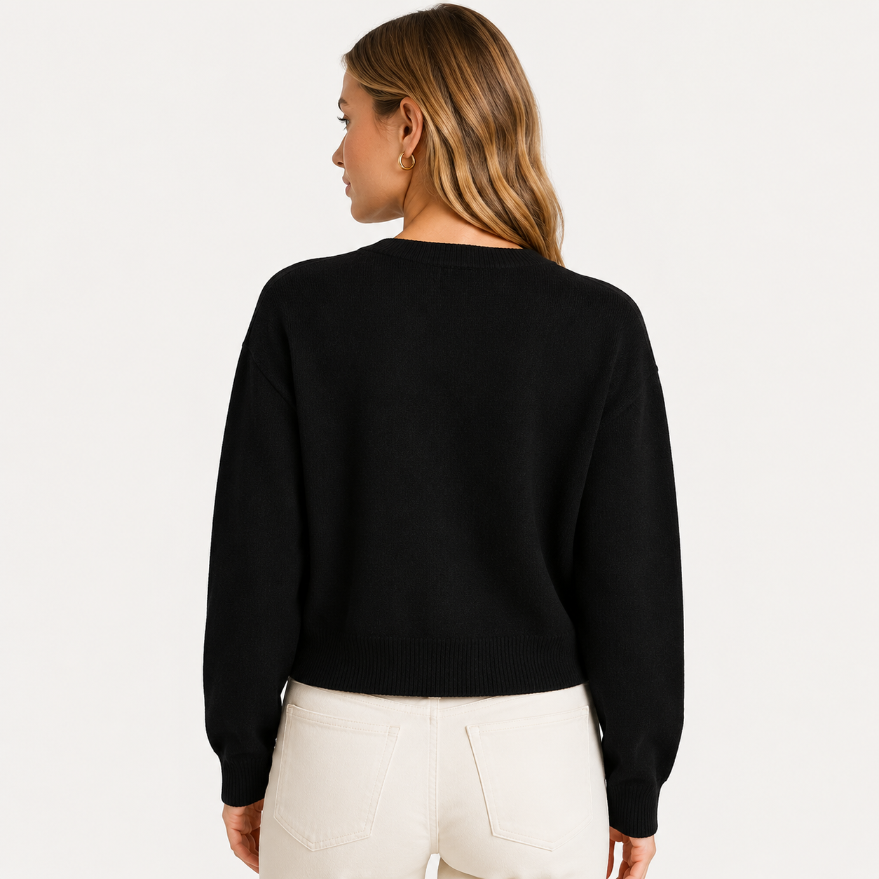 Women's Classic Button Up Knit Cardigan  Long Sleeve Round Neck Soft Lightweight Sweater