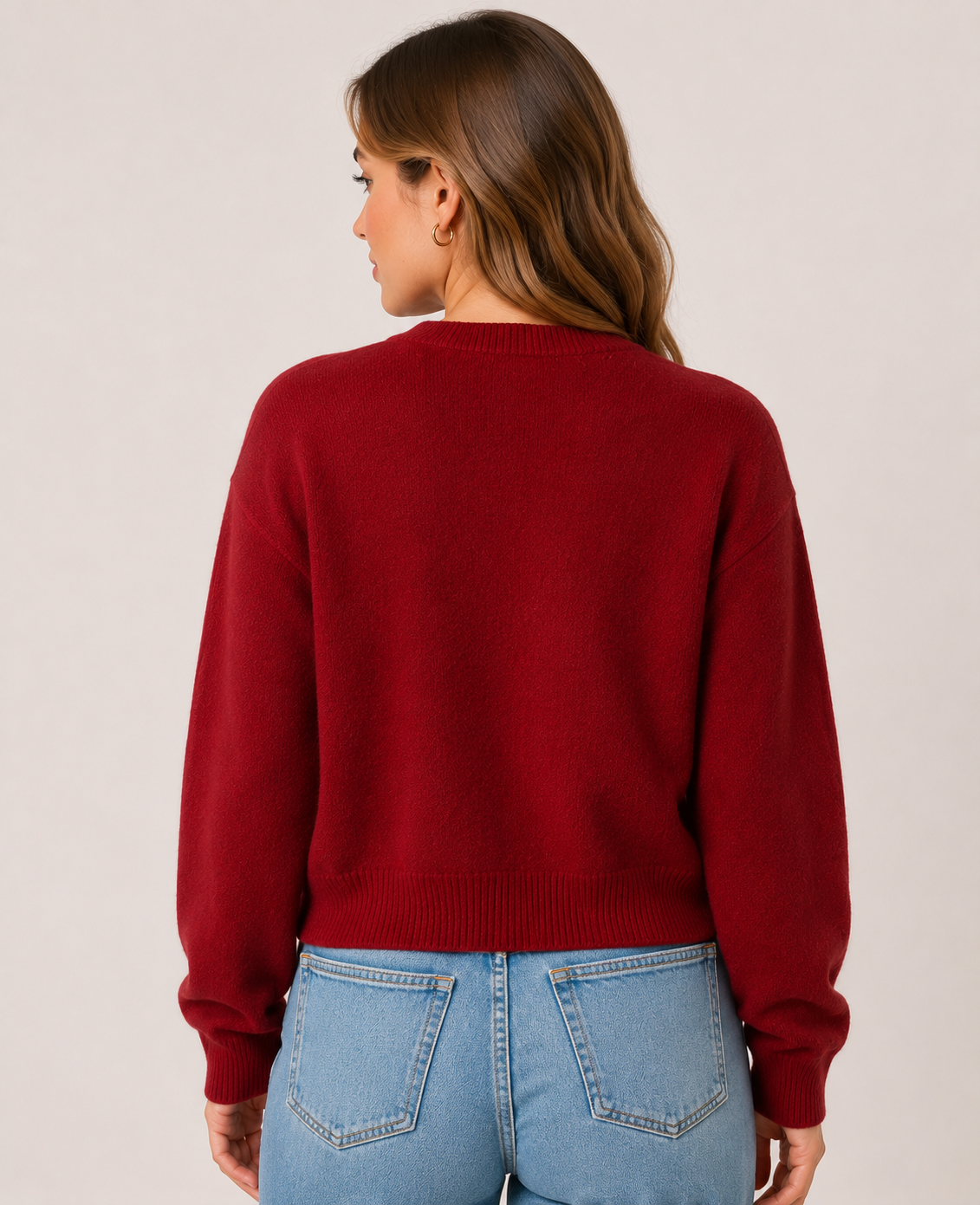 Women's Classic Button Up Knit Cardigan  Long Sleeve Round Neck Soft Lightweight Sweater