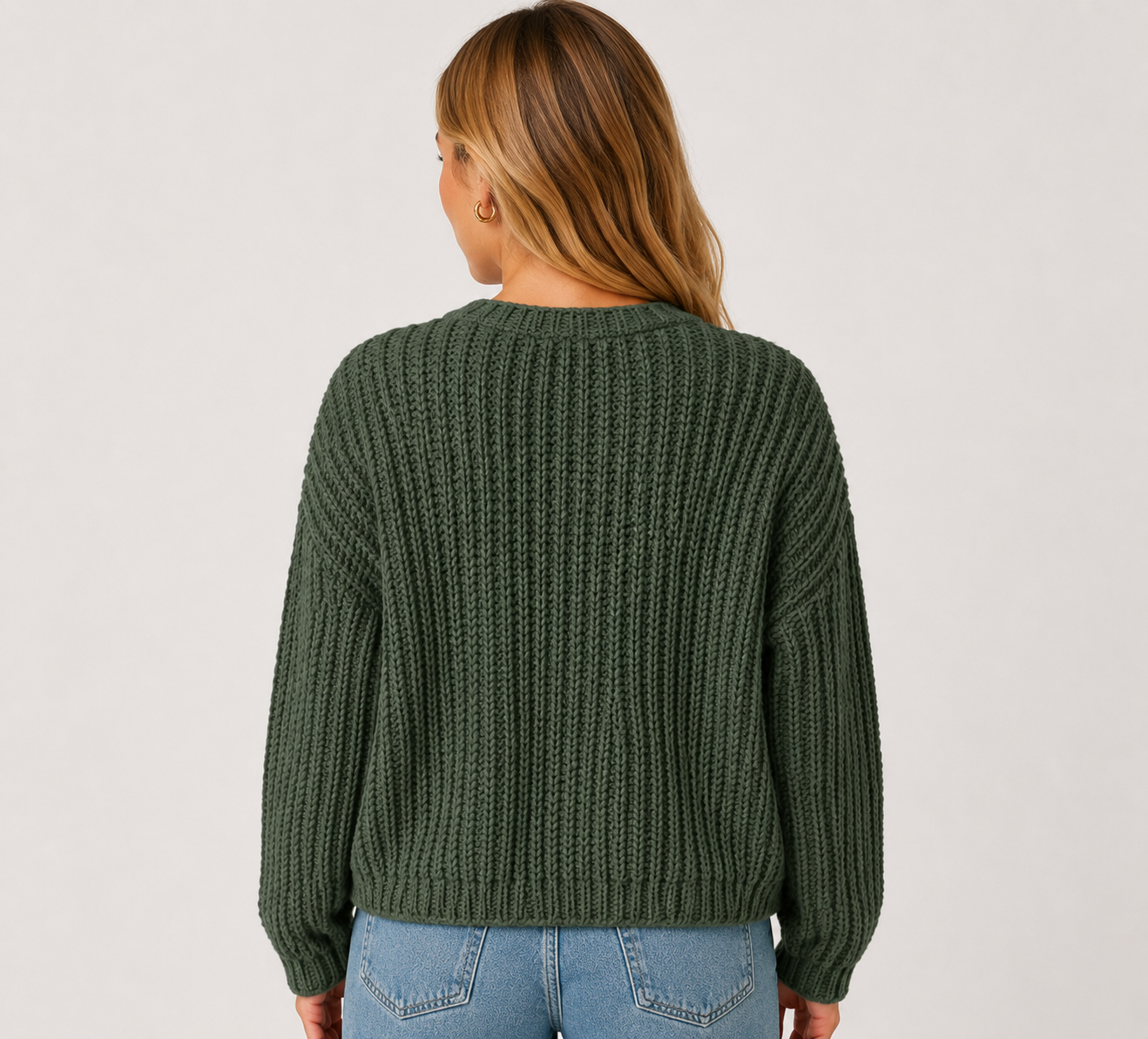 Women's Chunky Knit Button Up Cardigan Long Sleeve Soft Winter Sweater