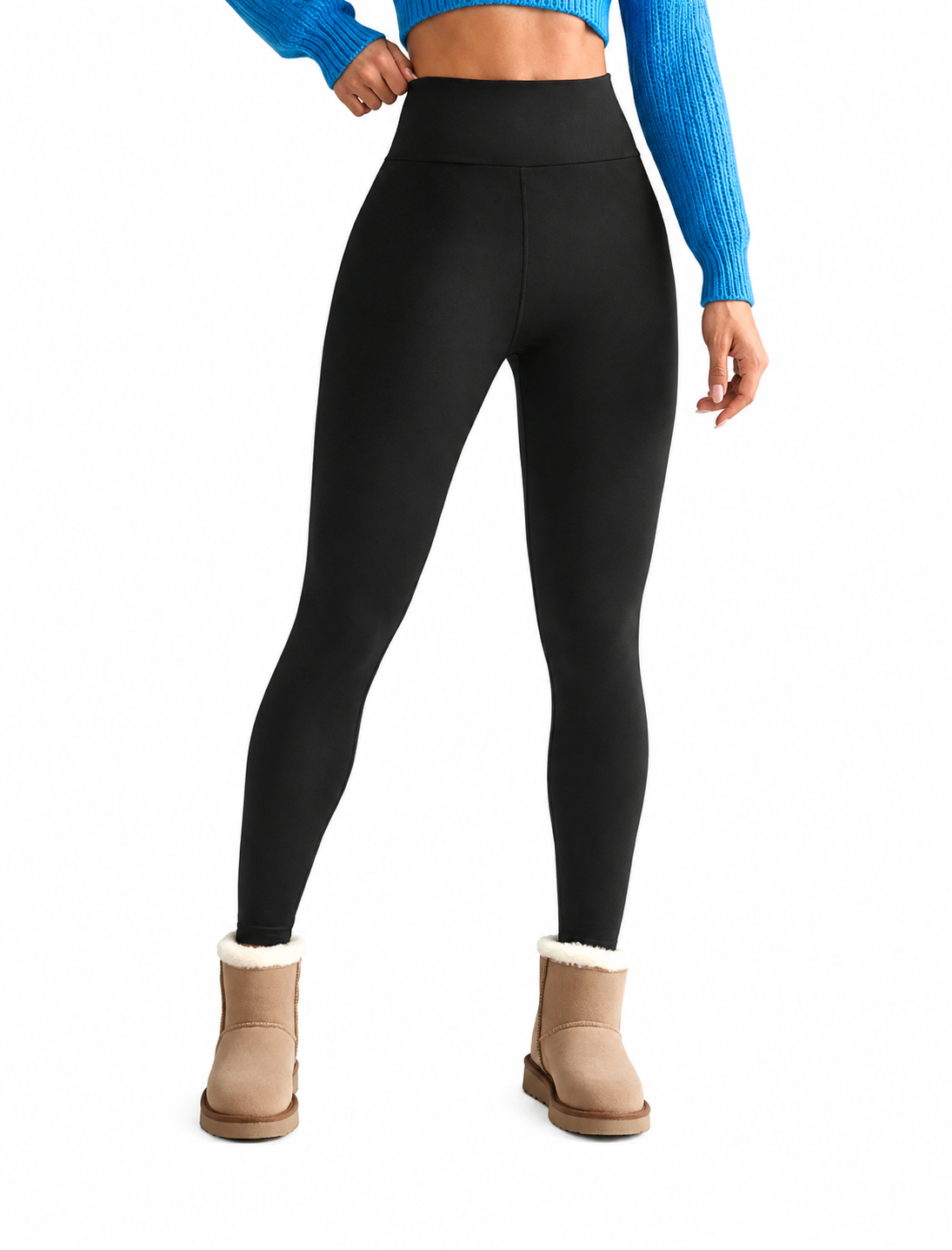 Women’s Charcoal Grey High Waist Fleece Lined Stretch Leggings