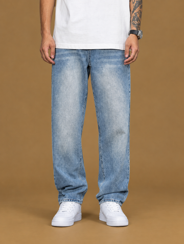 Men’s Light Blue Relaxed Classic Washed Relaxed Fit Jeans