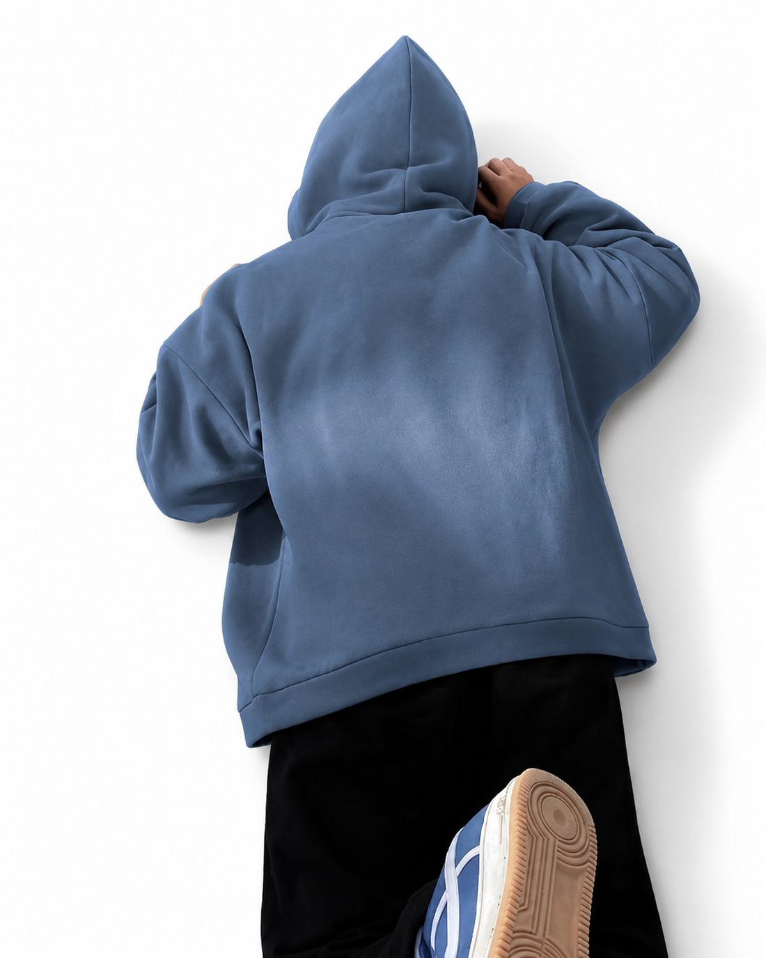 Women’s Blue Shark Graphic Pullover Hoodie With Drawstring Hood Kangaroo Pocket