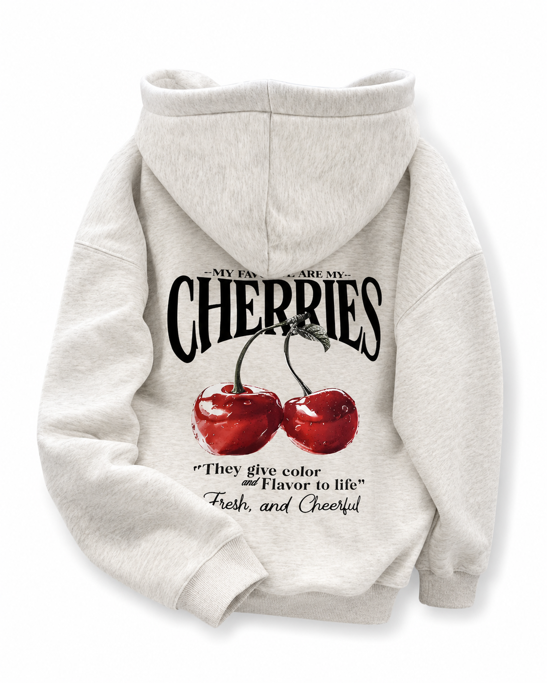 Red White Women’s Cherry Graphic Oversized Hoodie For Travelling Everyday Outings
