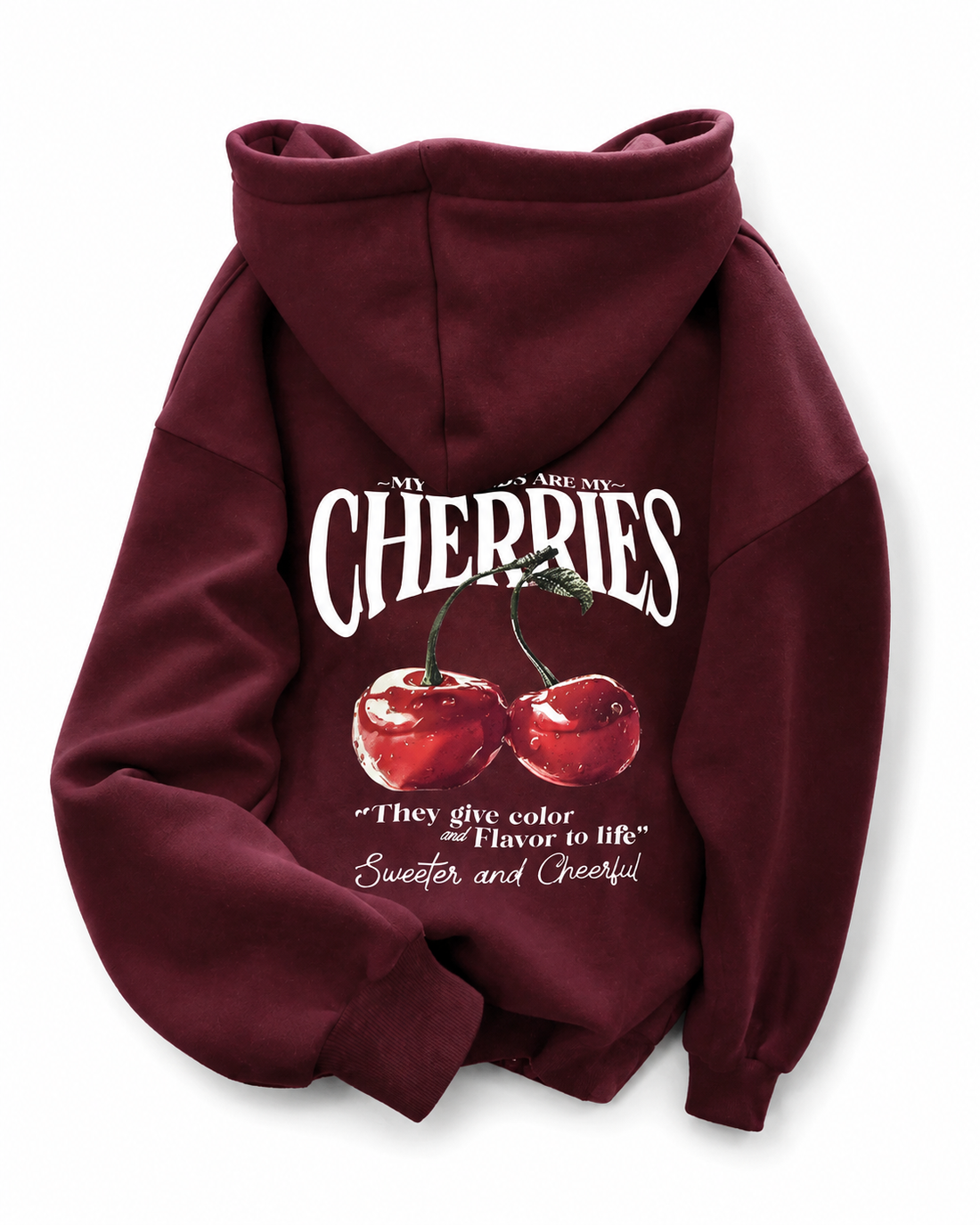 Red White Women’s Cherry Graphic Oversized Hoodie For Travelling Everyday Outings