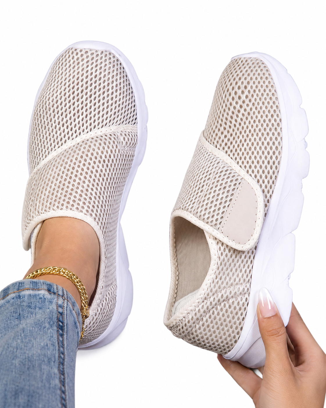Women's Lightweight Orthopaedic Breathable Mesh Slip For Swollen Feet Walking Shoes Comfortable Casual Sneakers