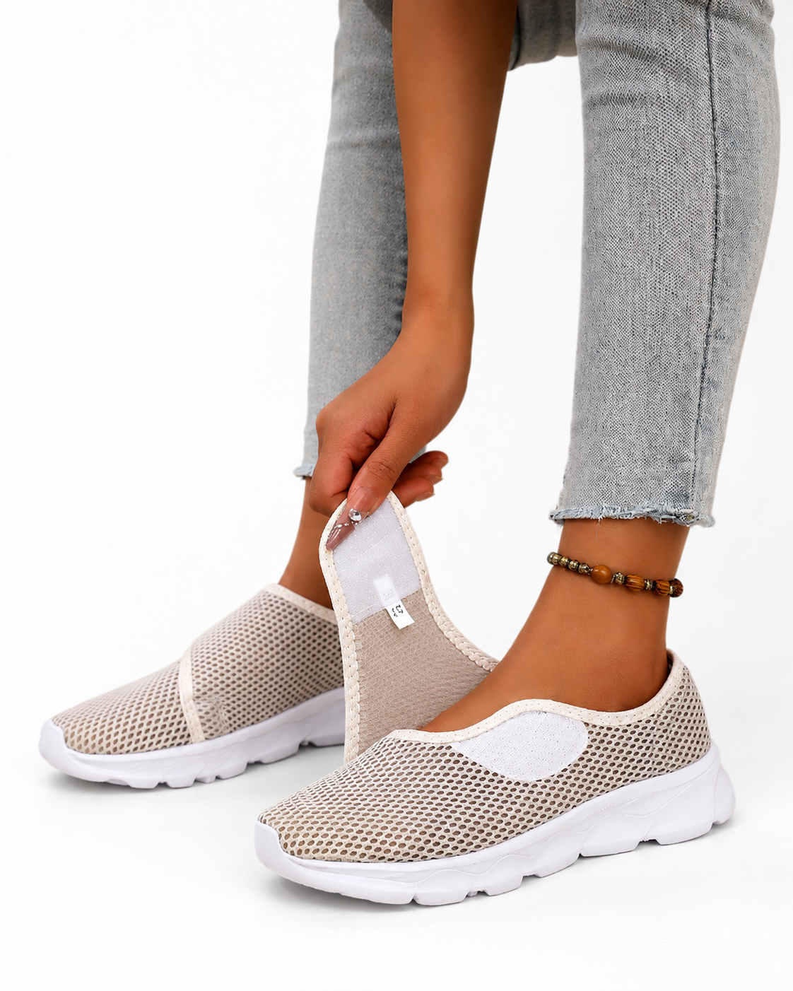 Women's Lightweight Orthopaedic Breathable Mesh Slip For Swollen Feet Walking Shoes Comfortable Casual Sneakers