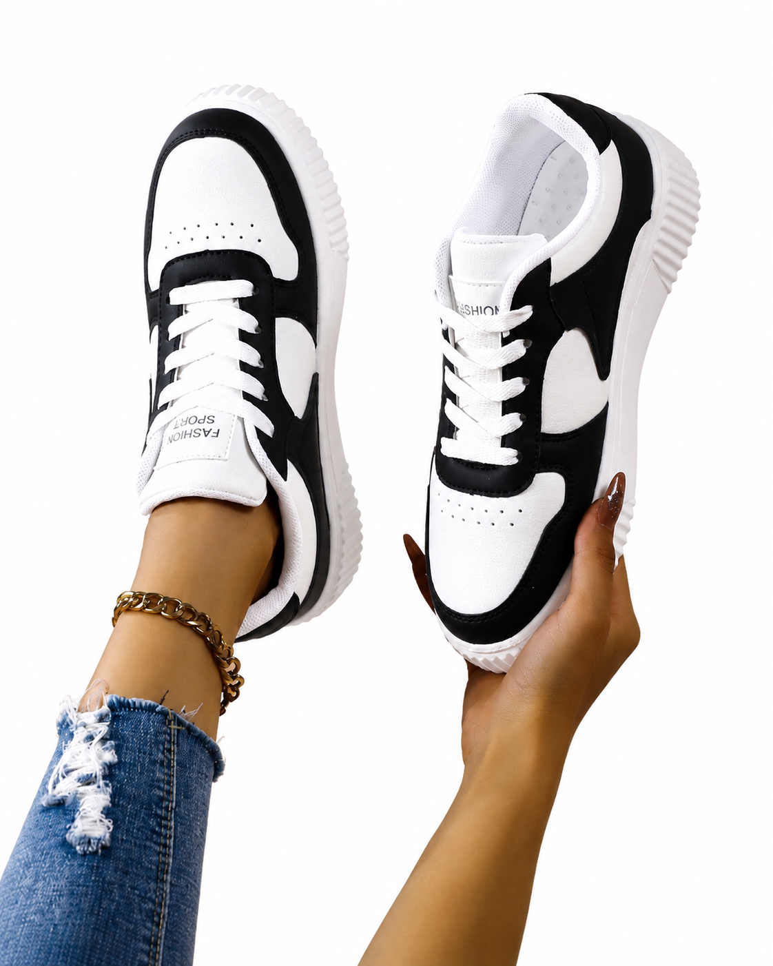 Everyday Platform Sneakers for Women Casual Lace Up Fashion Sports Shoes