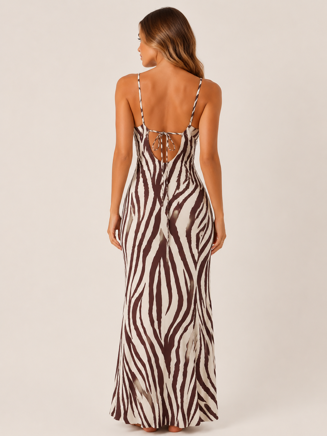 Spaghetti Strap Lace Up Bodycon Maxi Dress Women's Vacation Print Holidays Dress