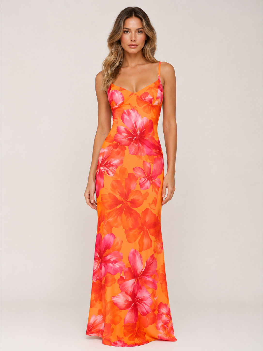 Spaghetti Strap Lace Up Bodycon Maxi Dress Women's Vacation Print Holidays Dress