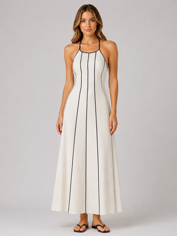 Halter Backless Summer Dress Women's Bohemian Vacation Midi Dress