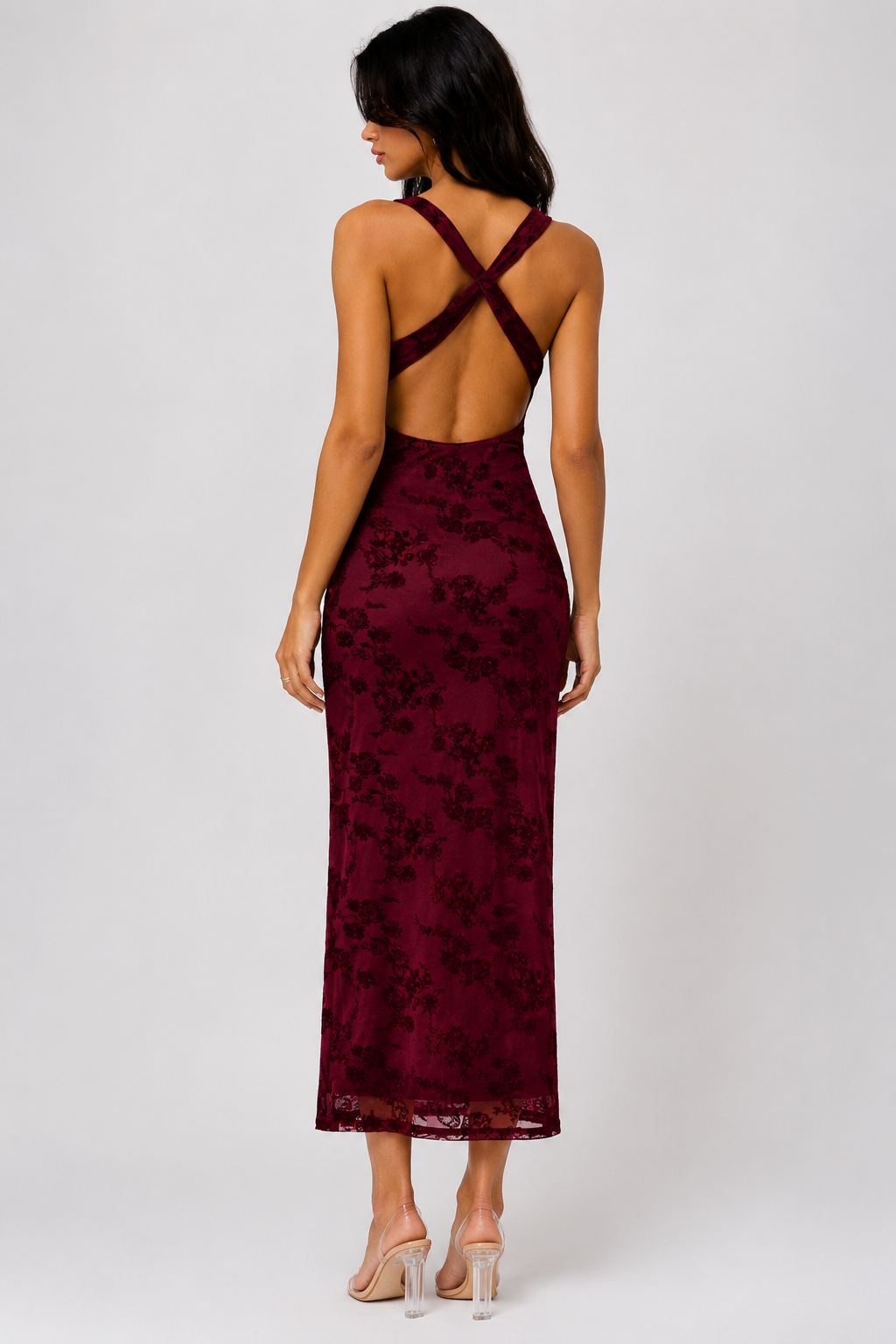 Women's Deep V-Neck Backless Maxi Dress  Elegant Sleeveless Bodycon, Wedding Guest & Summer Occasion Dress