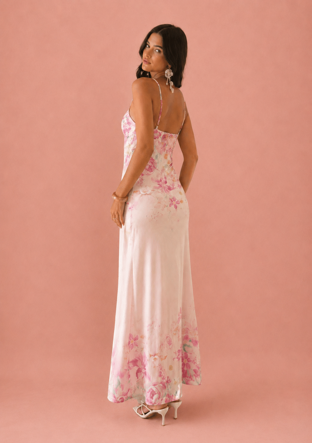 Floral Maxi Slip Dress - Elegant Summer Beach Wedding Guest Dress