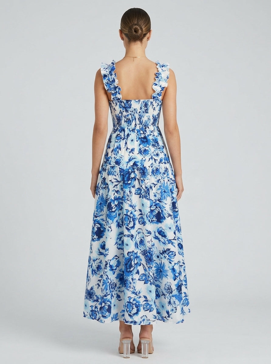 Women's Romantic Party Floral  Sleeveless A-Line Maxi Dress