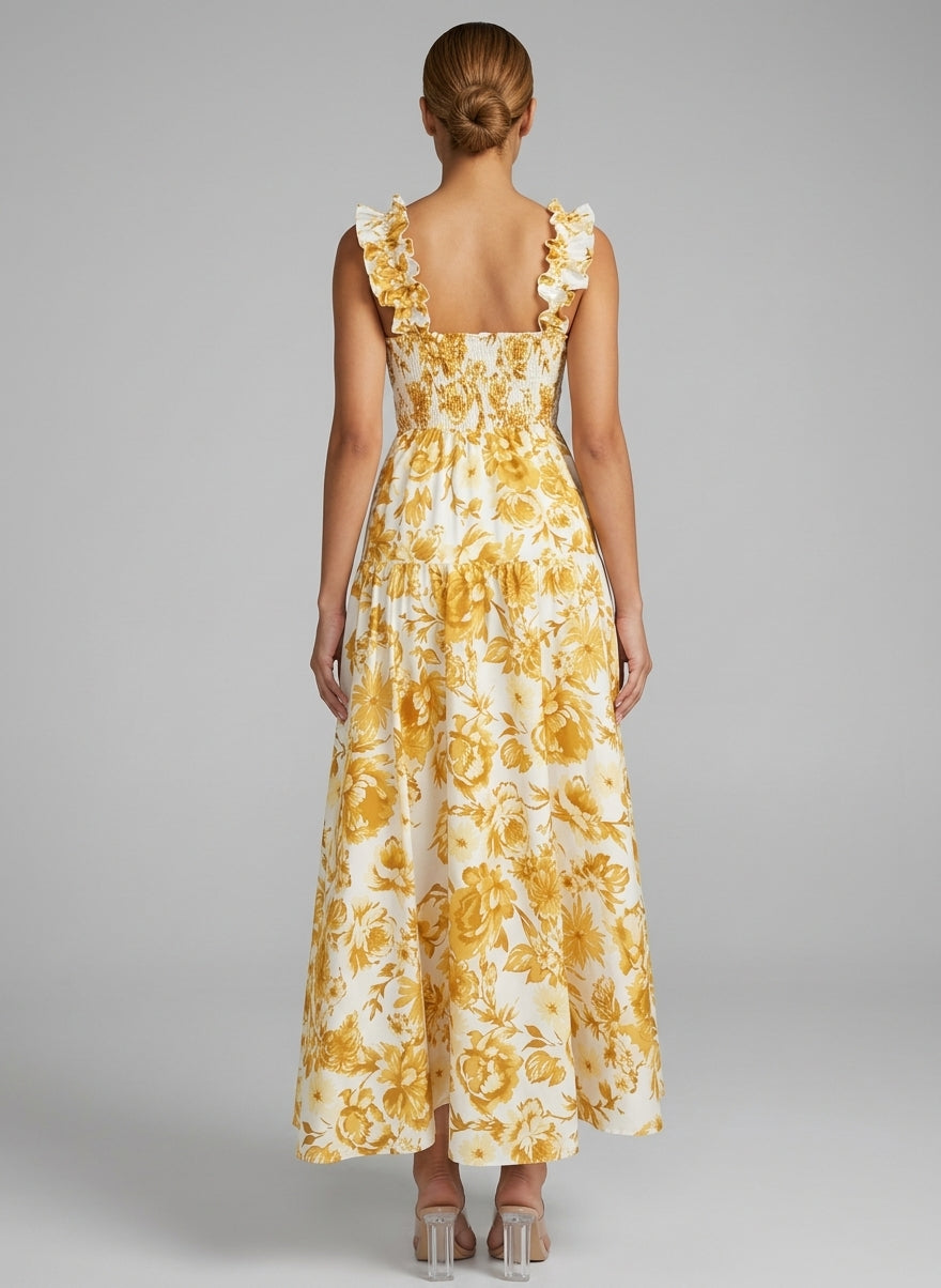 Women's Romantic Party Floral  Sleeveless A-Line Maxi Dress