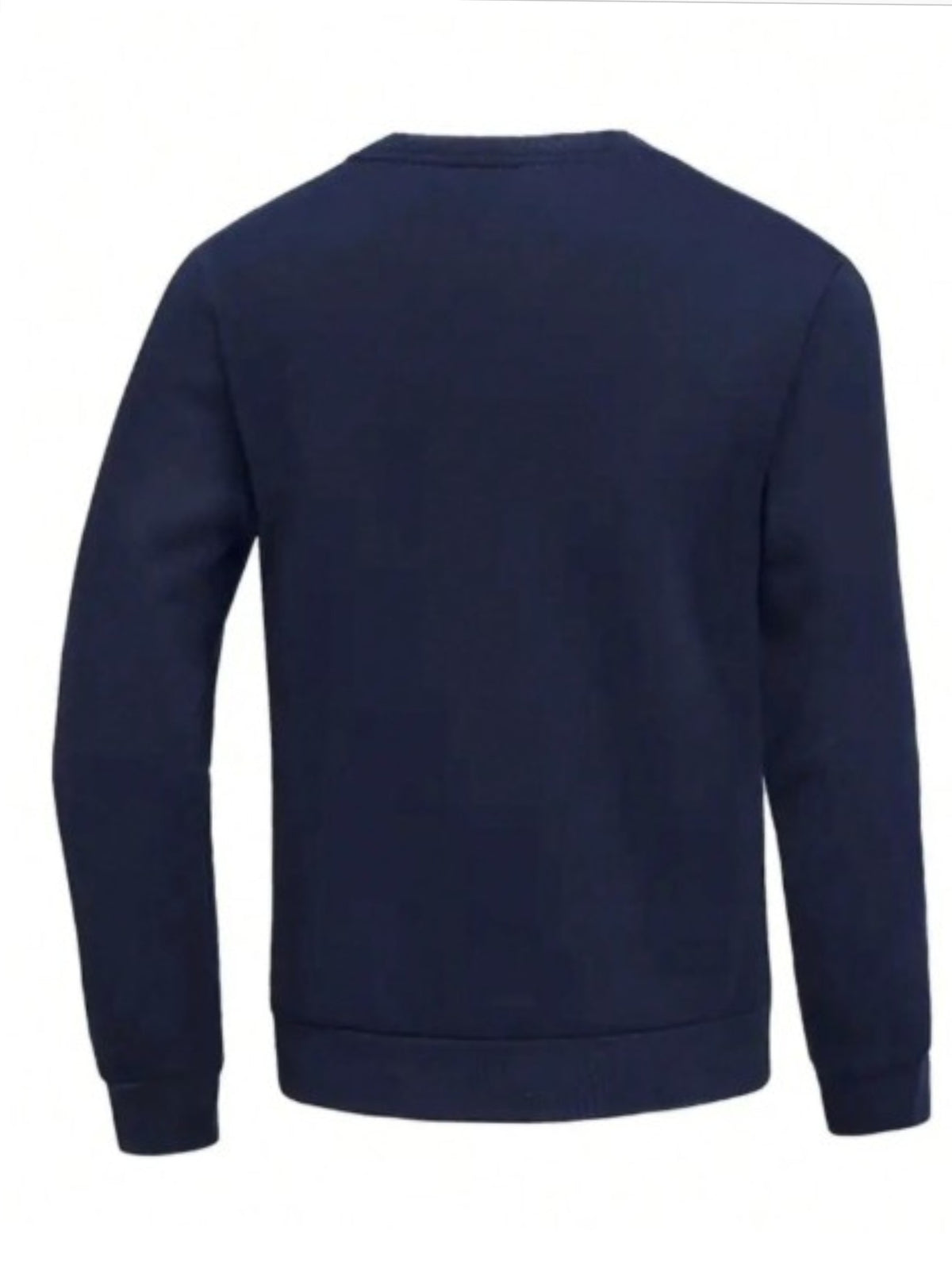 Men’s Navy Textured Crew Neck Thermal Warm Pullover