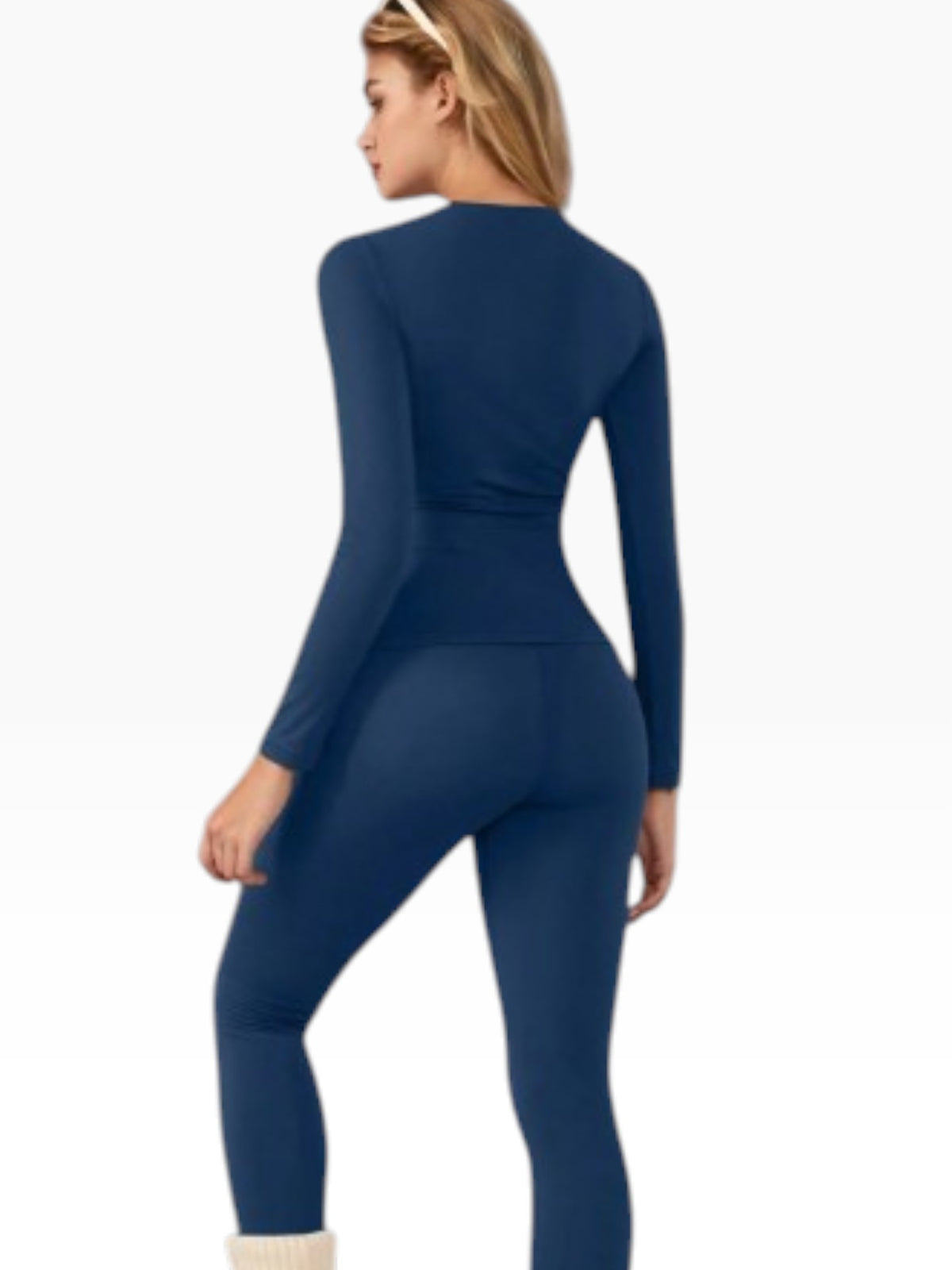 Women’s Warm Black Long sleeve Fitted Top & Leggings Set