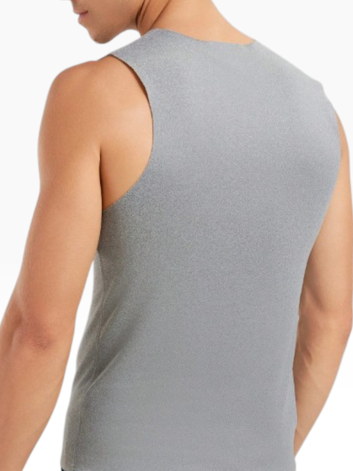 Men’s Warm Gym Grey Sleeveless Tank Top Slim Fit Athletic Vest