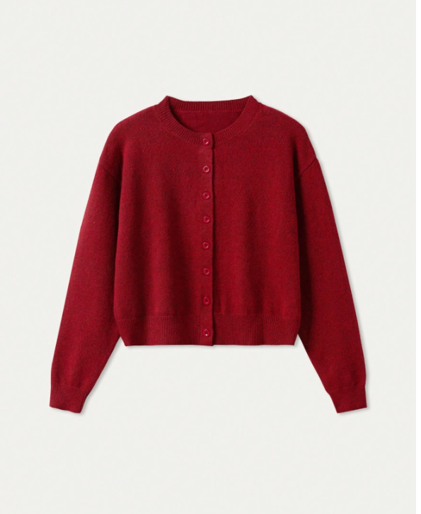 Women's Classic Button Up Knit Cardigan  Long Sleeve Round Neck Soft Lightweight Sweater