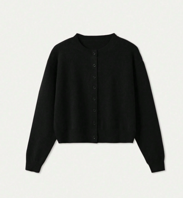 Women's Classic Button Up Knit Cardigan  Long Sleeve Round Neck Soft Lightweight Sweater