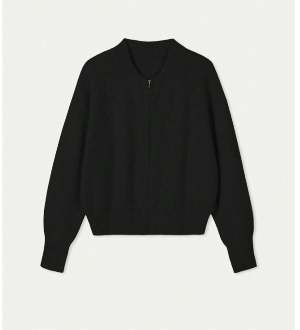 Women's Zip-Up Knit Cardigan Casual Long Sleeve Lightweight Sweater Jacket