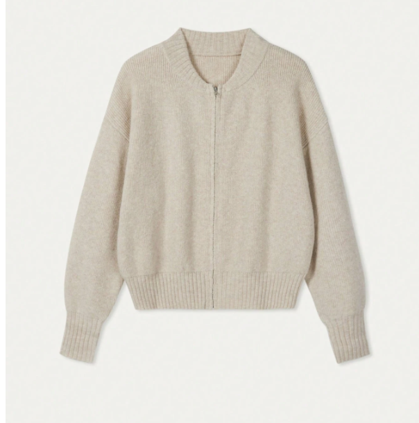 Women's Zip-Up Knit Cardigan Casual Long Sleeve Lightweight Sweater Jacket
