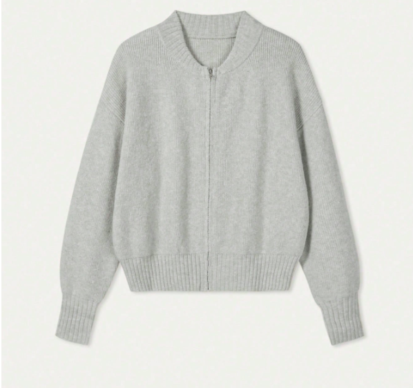 Women's Zip-Up Knit Cardigan Casual Long Sleeve Lightweight Sweater Jacket