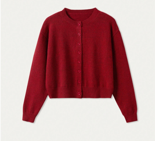 Women's Elegant Knitted Button Cardigan Jumper – Soft Long Sleeve Casual Knit Sweater