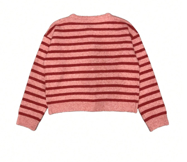 Women's Vintage Striped Knit Cardigan Soft Long Sleeve for Autumn, Winter & Everyday Layering