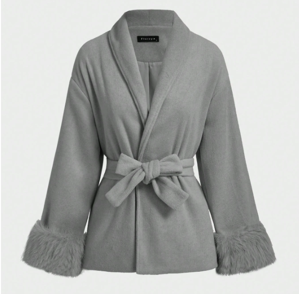Women's Oversized Double Breasted Teddy Coat Warm Faux Sherpa Long Winter Overcoat with Lapel Collar