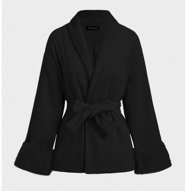 Women's Oversized Double Breasted Teddy Coat Warm Faux Sherpa Long Winter Overcoat with Lapel Collar