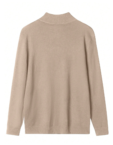 Men’s Beige Quarter Zip Fleece Sweatshirt Brown & Grey For Winters Office & Everyday