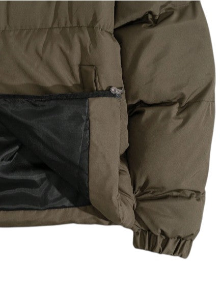Men’s Olive Green Puffer Jacket Quilted Winter Jacket