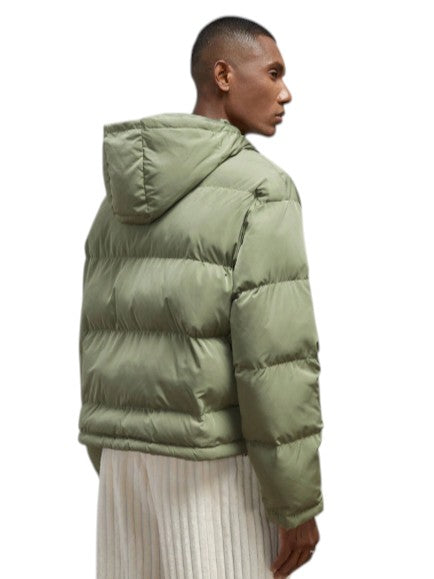 Men’s Padded Sage Green Hooded Puffer Winter Jacket