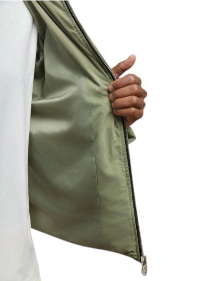 Men’s Padded Sage Green Hooded Puffer Winter Jacket