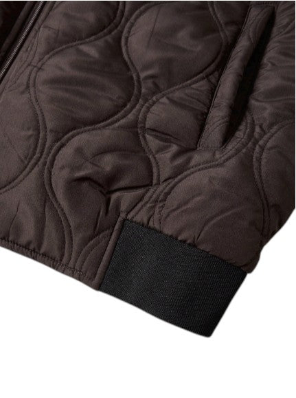 Men’s Quilted Bomber Textured Padded Zip-Up Jacket