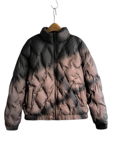 Men’s Black & Brown Quilted Puffer Jacket  Warm Zip-Up Winter Jacket